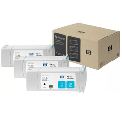 HP 81 C5067A Mavi Orijinal Kartuş 3'lü Paket