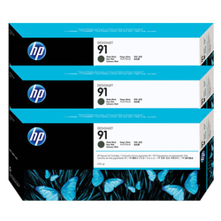HP 91 C9480A Mat Siyah Orijinal Kartuş 3'lü Paket