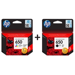 HP 650 CZ101AE Siyah + CZ102AE Renkli Orijinal Kartuş Seti